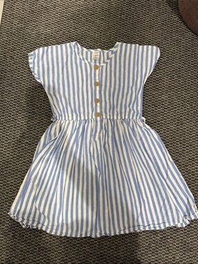 Carter's Blue and White Striped Button-Front Dress